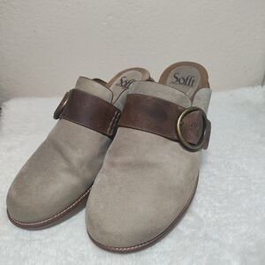 Sofft Billie SF0055005 Womens Beige Leather Clogs Flats Shoes Size 8.5M